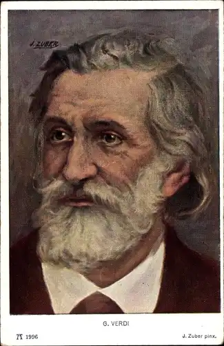 Künstler Ak Ital. Komponist Giuseppe Fortunino Francesco Verdi, Portrait, Ackermann 1996