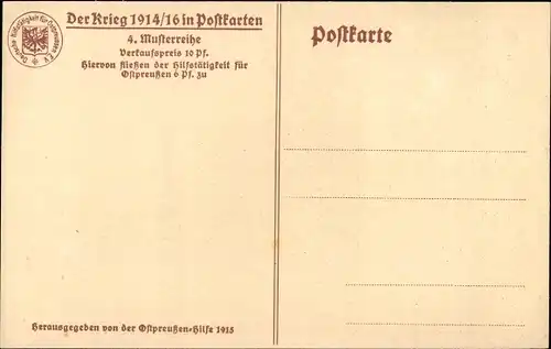 Künstler Ak Bauer, Karl, Generalfeldmarschall August von Mackensen, Portrait, Ostpreußenhilfe 1915