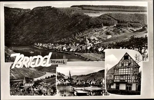 Ak Briedel im Landkreis Cochem Zell, Hotel Pension Briedeler Haus, Panorama vom Ort