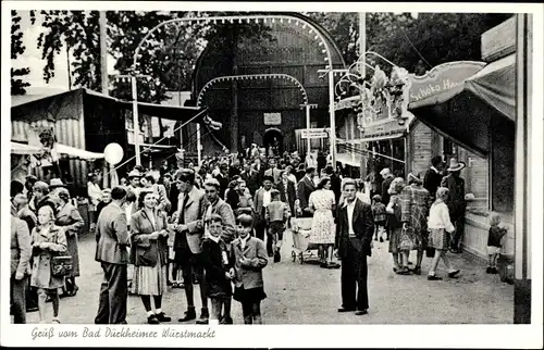 Ak Bad Dürkheim am Pfälzerwald, Wurstmarkt, Riesenfass, Besucher