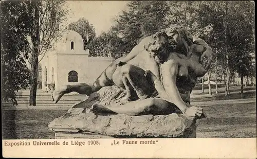 Ak Liège Lüttich Wallonien, Expo 1905, Le Faune mordu, Lambeaux