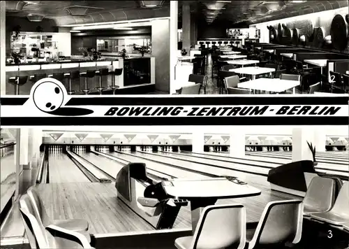 Ak Berlin Mitte, Bowling Zentrum, HO Gaststätte, Getränke Bar, Restaurant, Kegelbahn