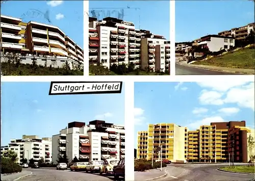 Ak Hoffeld Stuttgart in Baden Württemberg, Hochhäuser, Straßenansicht
