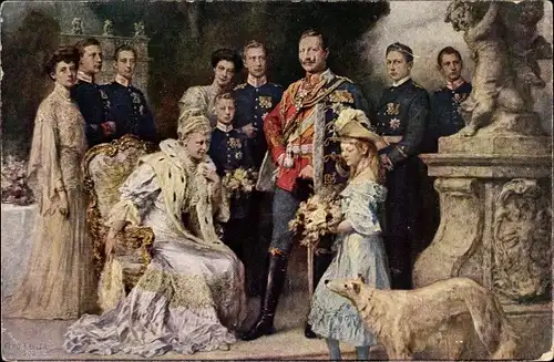 Künstler Ak Keller, Ferdinand, Deutsches Kaiserhaus unter Wilhelm II. von Preußen, Windhund, RPH