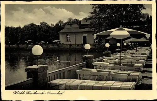 Ak Lindhardt Naunhof im Kreis Leipzig, Terrassenpartie, Mühle 
