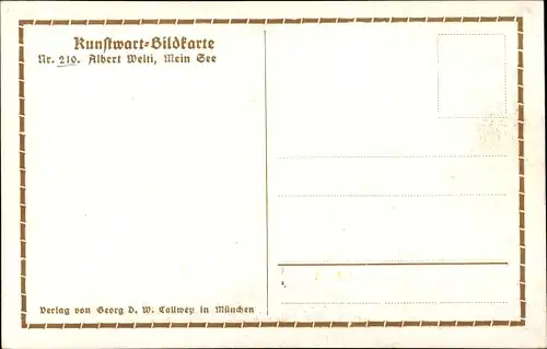 Künstler Ak Welti, Albert, Nr. 210, Mein See, Landschaftsansicht, Ortschaft