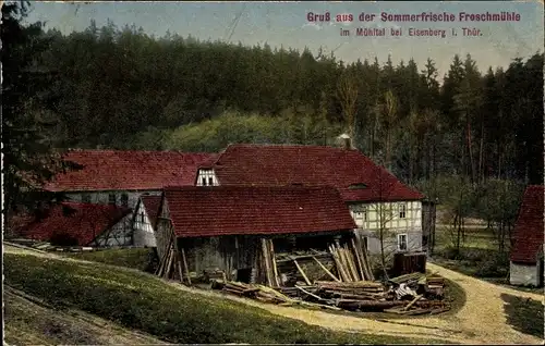 Ak Eisenberg im Saale Holzland Kreis, Blick auf die Froschmühle im Mühltal