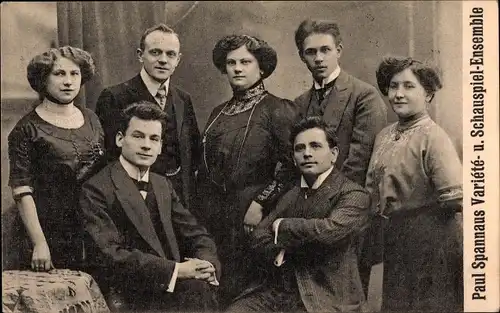 Ak Paul Spannaus Variété und Schauspiel Ensemble, Gruppenportrait