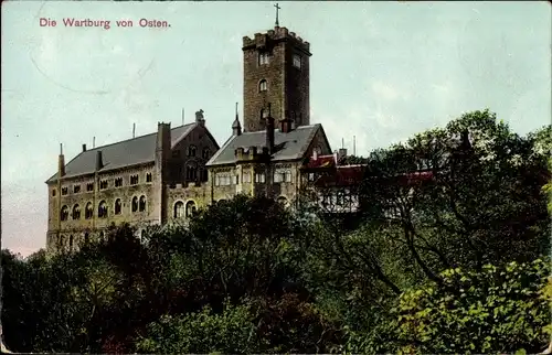 Ak Lutherstadt Eisenach in Thüringen, Blick auf die Wartburg von Osten