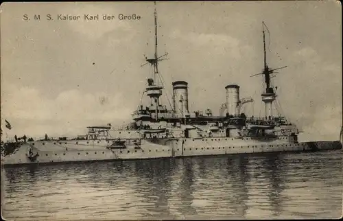 Ak Deutsches Kriegsschiff, SMS Kaiser Karl der Große, Kaiserliche Marine