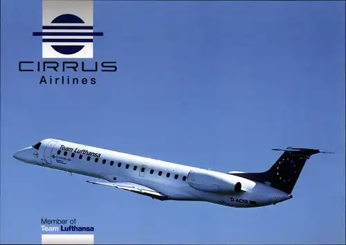 Ak Cirrus Airlines, Passagierflugzeug, Team Lufthansa, Embraer ERJ-145, D-ACIR