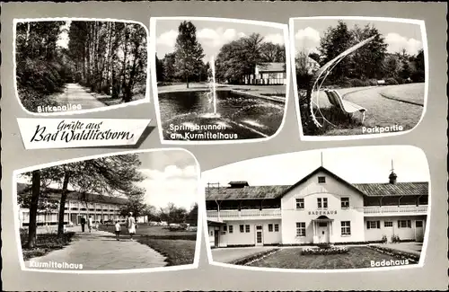 Ak Bad Waldliesborn Lippstadt im Kreis Soest Nordrhein Westfalen, Badehaus, Kurmittelhaus, Park