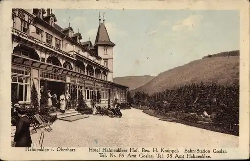 Ak Hahnenklee Bockswiese Goslar am Harz, Hotel Hahnenkleer Hof, Bes. H. Knüppel