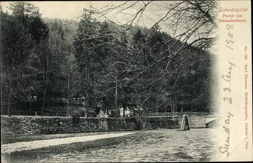 Ak Schwarzburg im Schwarzatal Thüringen, Partie am Schweizerhaus