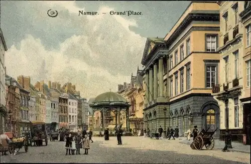 Ak Namur Wallonien Belgien, Grand Place, Partie am Großen Platz
