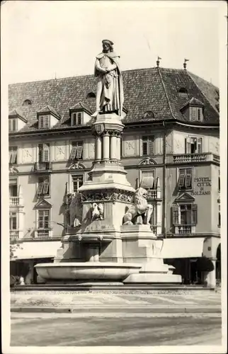 Ak Bozen Bolzano Südtirol, Monumento Walter, Walter von der Vogelweide Denkmal, Otto Hieser