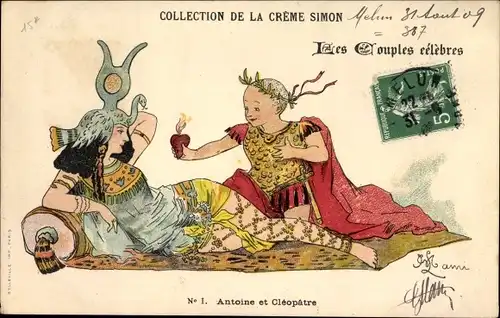 Künstler Ak Antoine et Cleopatre, Caesar und Kleopatra, Collection de la Creme Simon