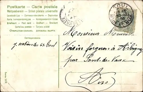 Präge Litho Glückwunsch Neujahr, Jahreszahl 1906, Kleeblätter