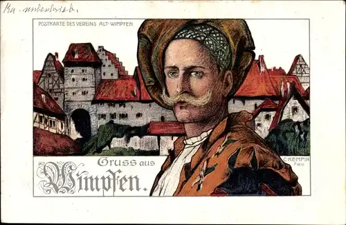 Künstler Ak Kempin, C., Bad Wimpfen am Neckar Kreis Heilbronn, Postkarte des Vereins Alt Wimpfen