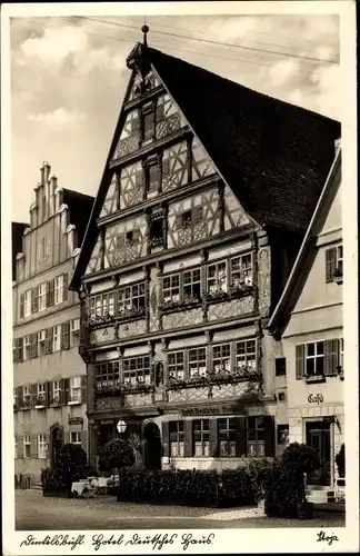 Ak Dinkelsbühl im Kreis Ansbach Mittelfranken, Hotel Deutsches Haus, Fachwerk