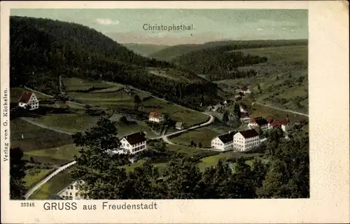 Ak Freudenstadt im Nordschwarzwald, Blick ins Christophsthal, Häuser, Wälder