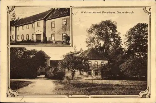 Jugendstil Ak Neu Isenburg im Kreis Offenbach Hessen, Waldrestaurant Forsthaus Gravenbruch