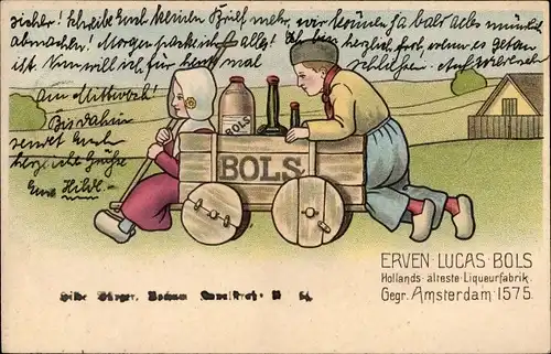 Ak Bols Reklame, Hollands älteste Likörfabrik, Gegr. Amsterdan 1575, Reklame