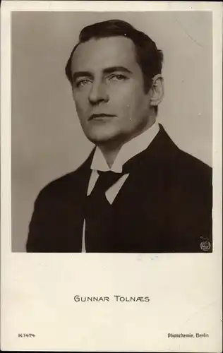 Ak Schauspieler Gunnar Tolnaes, Portrait, Photochemie Berlin