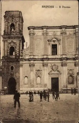 Ak Brindisi Puglia, Il Duomo, Blick auf den Dom, Portal