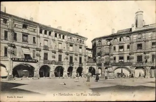 Ak Montauban Tarn et Garonne, Le Place Nationale