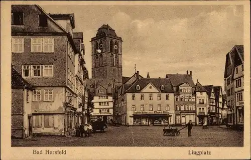Ak Bad Hersfeld in Hessen, Partie am Lingplatz, Geschäft, Inh. Sophie u. Eduard Rehn