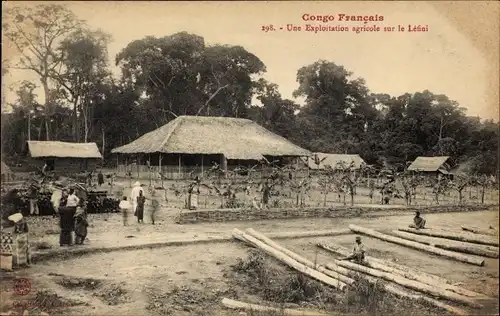 Ak Republik Kongo Französisch Kongo, une Exploitation agricole sur le Léfini
