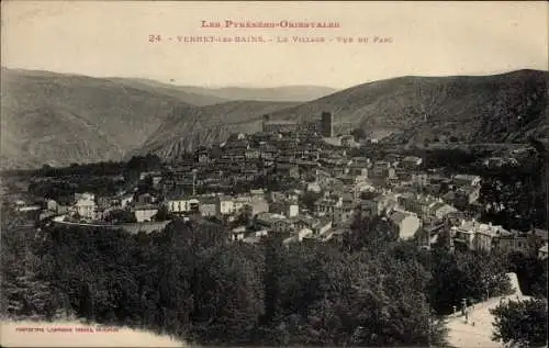 Ak Vernet les Bains Pyrénées Orientales, Le Village, Vue de Parc, Panoramablick auf die Stadt