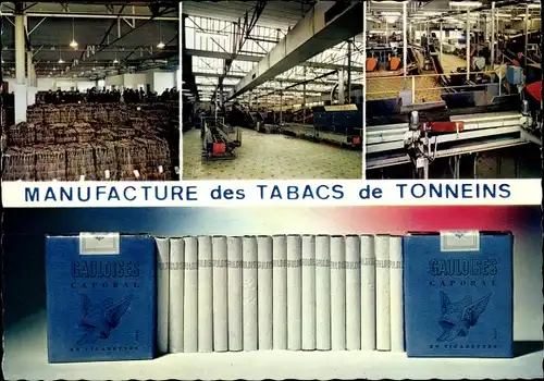 Ak Tonneins Lot et Garonne, Manufacture des Tabacs, Fabrication de la Gauloise, Zigarettenfabrik