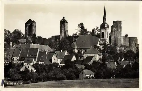 Ak Stolpen in Sachsen, Teilansicht der Stadt