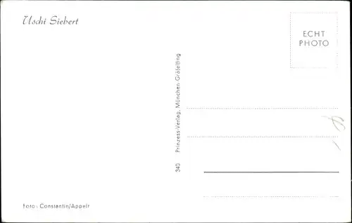 Ak Schauspielerin Uschi Siebert, Portrait auf einer Leiter, Mörderspiel