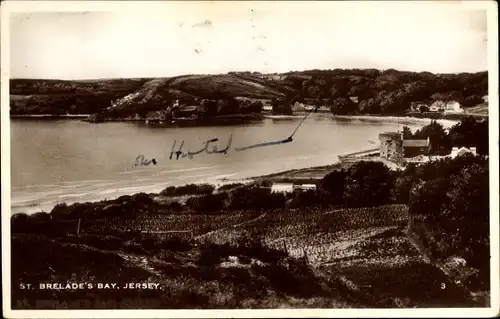 Ak Jersey Kanalinseln, St. Brelade's Bay, Blick über die Bucht