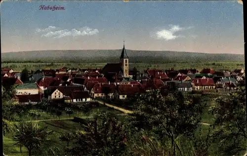 Ak Habsheim Elsass Haut Rhin, Gesamtansicht des Ortes, Umgebung
