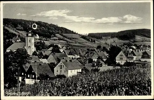 Ak Geising Altenberg Erzgebirge, Blick auf den Ort mit Umgebung