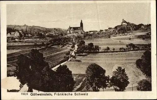Ak Gößweinstein im Kreis Forchheim Oberfranken, Blick auf den Ort mit Umgebung