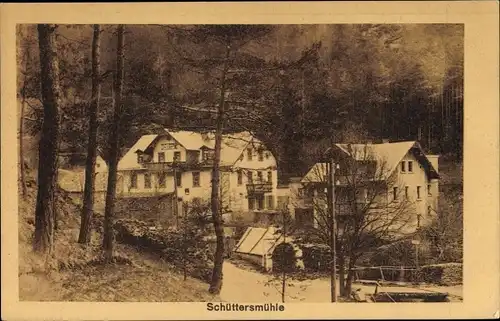 Ak Schüttersmühle Pottenstein im Kreis Bayreuth Oberfranken, Partie der Ortschaft