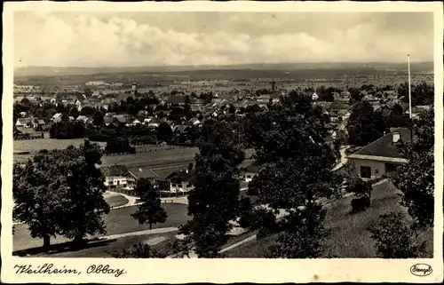 Ak Weilheim Oberbayern, Blick auf Ortschaft und Umgebung