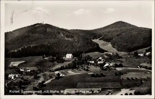 Ak Schweigmatt Schopfheim im Kreis Lörrach Baden Württemberg, Fliegeraufnahme, Panorama vom Ort