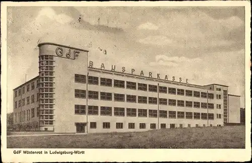 Ak Ludwigsburg in Baden Württemberg, GdF Wüstenrot, Bausparkasse