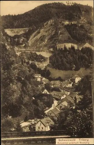 Ak Triberg im Schwarzwald, Bahnblick unterhalb Bachjörg