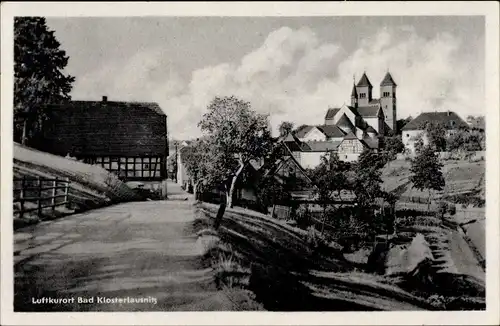 Ak Bad Klosterlausnitz in Thüringen, Straßenpartie in Ortschaft