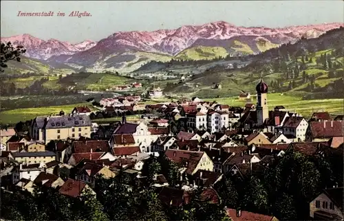 Ak Immenstadt im Allgäu Schwaben, Panorama von Ort und Umgebung