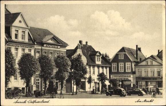 Ansichtskarte Glauchau Markt Apotheke Hohere Madchenschule