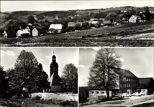 Ak Nassau Frauenstein im Erzgebirge, Totalansicht der Ortschaft, Kirche