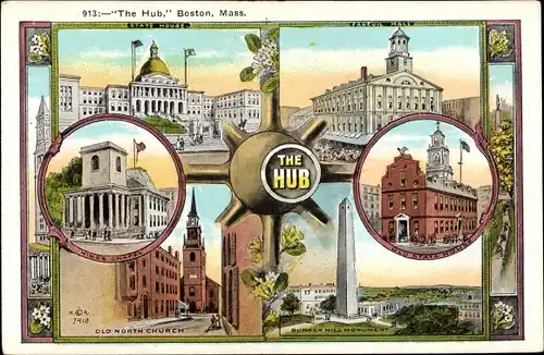 Ak Boston Massachusetts USA, The Hub, State House, Faneuil Hall, Old North Church